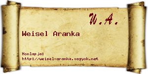 Weisel Aranka névjegykártya